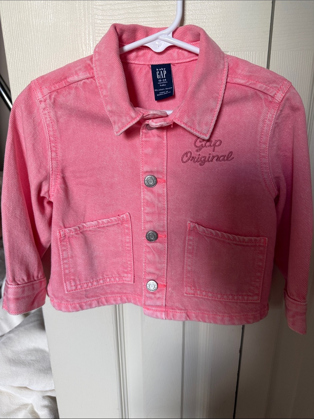 Baby gap ultra soft denim pink jean jacket